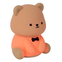 Lucide PINCHA BEAR - Oplaadbare Nachtlamp Kinderkamer - Accu/Batterij - LED 3 StepDim - 1x0,5W 2100K - RGB - Bruin | Essential