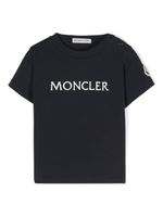 Moncler Enfant t-shirt en coton mélangé à logo brodé - Bleu - thumbnail