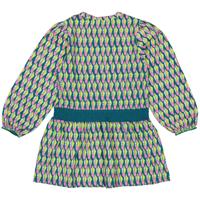 Quapi Meisjes jurk - Dagmar - AOP Blauw grafisch Quapi Meisjes jurk - Dagmar - AOP Blauw grafisch