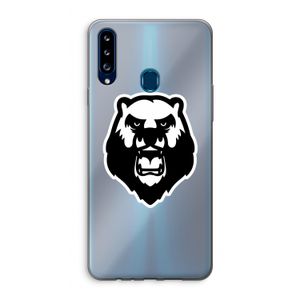 Angry Bear (white): Samsung Galaxy A20s Transparant Hoesje