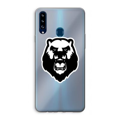 Angry Bear (white): Samsung Galaxy A20s Transparant Hoesje