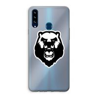 Angry Bear (white): Samsung Galaxy A20s Transparant Hoesje