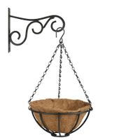 Hanging basket 25 cm met metalen muurhaak en kokos inlegvel