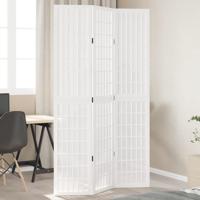 Kamerscherm met 3 panelen massief paulowniahout wit
