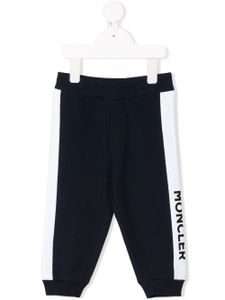 Moncler Enfant pantalon de jogging colour block - Bleu