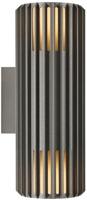 Enzo Nordlux wandlamp aludra rond dubbel 2x e27 zilver antraciet ip54 - 4800944