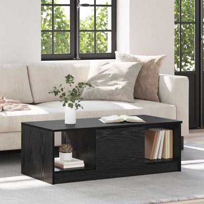 Salontafel Zwart eiken 100 x 50 x 36 cm Bewerkt hout