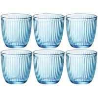 Bormioli Rocco Drinkglazen - 6x - blauw - tumbler glas - 290 ml