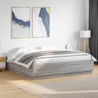 Bedframe met LED-verlichting grijs sonoma eiken 200x200 cm
