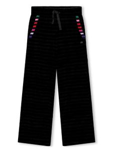 SONIA RYKIEL ENFANT pantalon rayé en velours à coupe droite - Noir