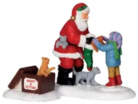 Lemax santa and kittens s/2 kerstdorp figuur type 3 2012