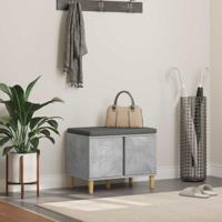 Halbank met kussen met opslag Beton Grijs 60 x 38 x 46 cm