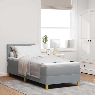 Boxspring bed met matras Lichtgrijs 80 x 200 cm Stof
