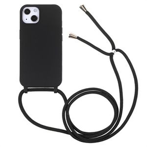 iPhone 13 TPU Hoesje met Lanyard - Zwart