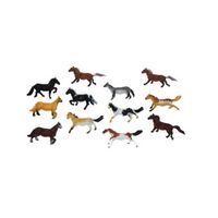 Paardjes set van 4x plastic speelgoed paarden van 6 cm - Speelfigurenset - thumbnail