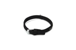 Beeztees buffalo - halsband hond - leer - zwart - 30-36 cm