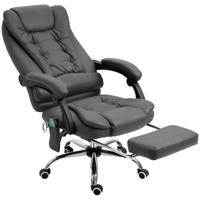 Vinsetto Massagebureaustoel ergonomisch, 65x160x104cm, Grijs