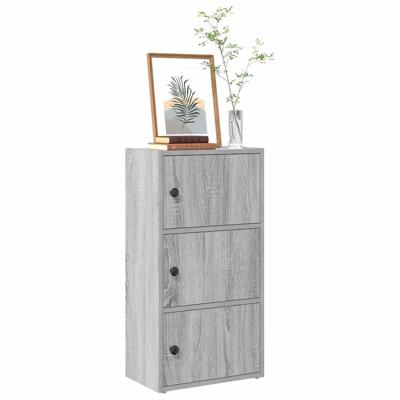 Boekenkast 40x24x77 cm bewerkt hout grijs sonoma eikenkleurig