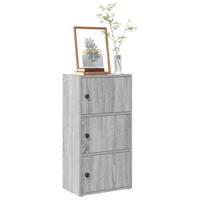 Boekenkast 40x24x77 cm bewerkt hout grijs sonoma eikenkleurig