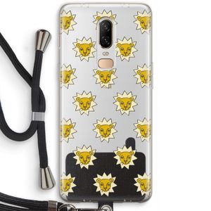 Leeuwenkoppen: OnePlus 6 Transparant Hoesje met koord
