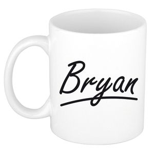 Naam cadeau mok / beker Bryan met sierlijke letters 300 ml   -