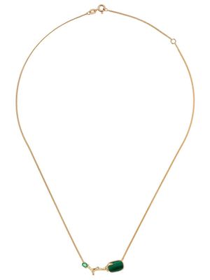 Wouters & Hendrix Gold collier en or 18ct orné d'émeraude et malachite - YELLOW GOLD