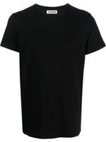 Jil Sander t-shirt en coton à col v - Noir