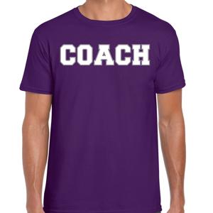 Bellatio Decorations Cadeau t-shirt voor heren - coach - paars - bedankje - verjaardag 2XL  -