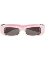 Balenciaga Eyewear lunettes de soleil carrées à ornements en cristal - Rose