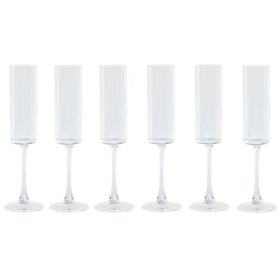 Vlak glas voor champagne en cava Home ESPRIT Transparant Kristal 160 ml (6 Stuks)