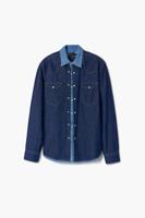 Patchwork denim overhemd - BLUE - M