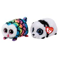 Ty - Knuffel - Teeny Ty's - Hootie Owl & Bamboo Panda - thumbnail