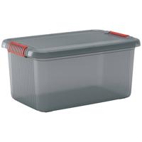 KIS 237047 Opbergbox K Latch Stapelbaar (b x h x d) 590 x 280 x 390 mm Rook-grijs, Doorschijnend 1 stuk(s)
