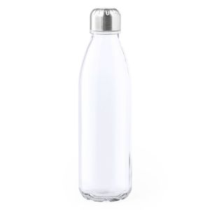 Glazen waterfles/drinkfles transparant met RVS dop 650 ml