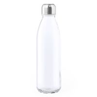 Glazen waterfles/drinkfles transparant met RVS dop 650 ml - thumbnail