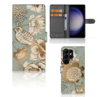 Hoesje voor Samsung Galaxy S23 Ultra Vintage Bird Flowers - thumbnail