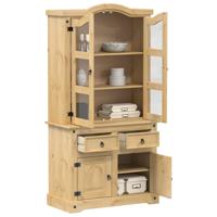 Vitrinekast Corona 100x48,5x179 cm massief grenenhout