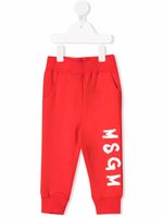 MSGM Kids pantalon de jogging à logo imprimé - Rouge - thumbnail