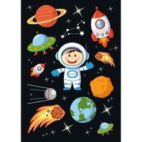 9x Astronaut stickervellen met 10 stickers   -