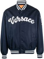 Versace veste bomber à logo appliqué - Bleu - thumbnail