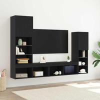 Tv-meubel 30,5x30x102 cm bewerkt hout zwart eikenkleurig
