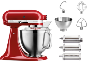 KitchenAid 5KSM185PSEER Keizerrood + Pastaroller en -snijderset (3-delig)