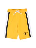 Aigner Kids short à logo brodé - Jaune