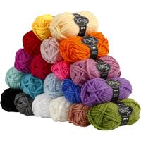 Creativ Company Fantasia acrylgaren, l: 35 m, maxi, diverse kleuren, 20x50 gr/ 1 doos