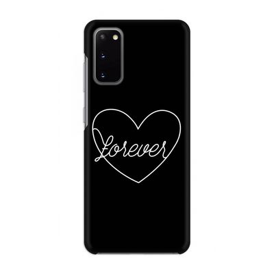 Forever heart black: Volledig geprint Samsung Galaxy S20 Hoesje