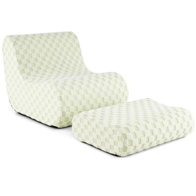 Luie Stoel Set met Voetenbankje Antislip Stoelbodem Afneembare en Wasbare Pluche Stoelhoes