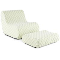 Luie Stoel Set met Voetenbankje Antislip Stoelbodem Afneembare en Wasbare Pluche Stoelhoes