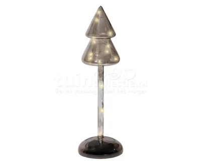Kerstboompje Glas LED Grijs 29cm