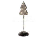 Kerstboompje Glas LED Grijs 29cm
