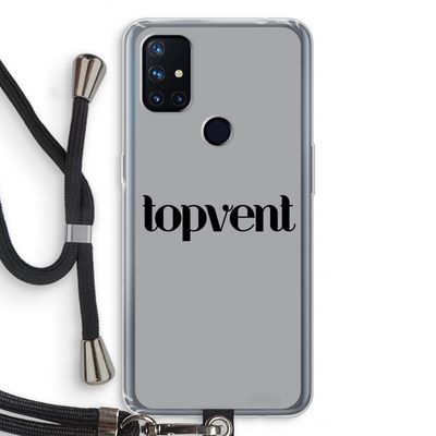 Topvent Grijs Zwart: OnePlus Nord N10 5G Transparant Hoesje met koord